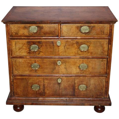 William and Mary walnut chest